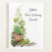 Custom Bird Watching Journal for Birders Wren Bird プランナー手帳 (正面)