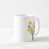 Custom Birth Flower Daffodil Personalized Mug コーヒーマグカップ (正面右)