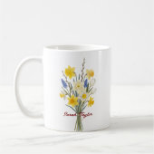 Custom Birth Flower Daffodil Personalized Mug コーヒーマグカップ (左)
