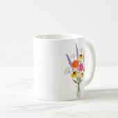 Custom Birth Flower Daisy Personalized Mug コーヒーマグカップ (正面右)