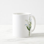 Custom Birth Flower Lily of The Valley コーヒーマグカップ (正面右)