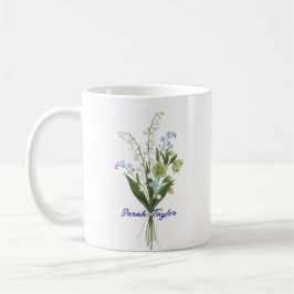 Custom Birth Flower Lily of The Valley コーヒーマグカップ