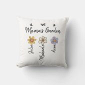Custom Birth Flower Mug Names, Mama's Garden Gift クッション (正面)