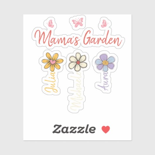 Custom Birth Flower Mug Names, Mama's Garden Gift シール (シート)