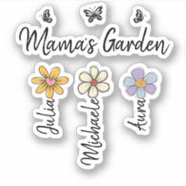 Custom Birth Flower Mug Names, Mama's Garden Gift シール