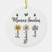 Custom Birth Flower Mug Names, Mama's Garden Gift セラミックオーナメント (正面)