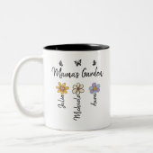 Custom Birth Flower Mug Names, Mama's Garden Gift ツートーンマグカップ (左)
