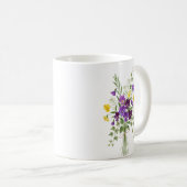 Custom Birth Flower Violet Personalized Mug コーヒーマグカップ (正面右)