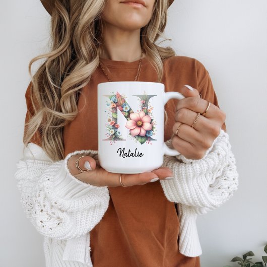 Custom Birth Month Flower Mug for Student or Moms コーヒーマグカップ