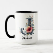 Custom Birth Month Wildflower Mug for Mom & Friend マグカップ (左)