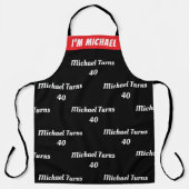 Custom Birthday Apron - Funny Name & Age! エプロン (正面)