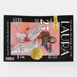 Custom Birthday Banner, Magazine Cover for Women 横断幕