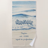 Custom Birthday Beach Towel  ビーチタオル (正面)