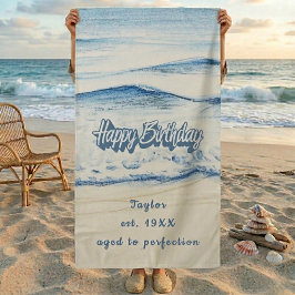 Custom Birthday Beach Towel  ビーチタオル