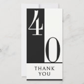 Custom Birthday Black and White Minimalist サンキューカード (正面)