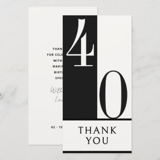 Custom Birthday Black and White Minimalist サンキューカード
