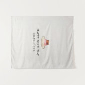 Custom Birthday Cake Name Flag Fabric Banner タペストリー (正面(横))