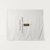 Custom Birthday Cake Name Flag Fabric Banner タペストリー (正面(横))