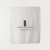 Custom Birthday Cake Name Flag Fabric Banner タペストリー (正面)