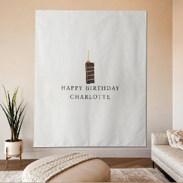 Custom Birthday Cake Name Flag Fabric Banner  タペストリー