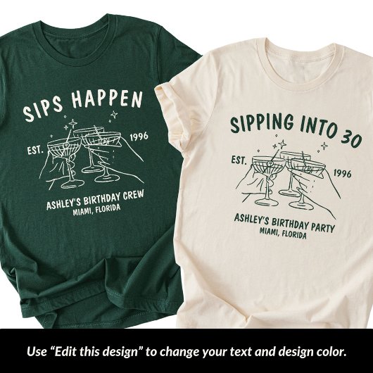 Custom  Birthday Crew Birthday Trip Group Matching Tシャツ