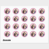 Custom Birthday Girl Photo Envelope Seal Sticker  ラウンドシール (シート)