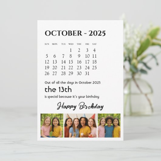 Custom Birthday Greeting Card カード (スタンド正面)