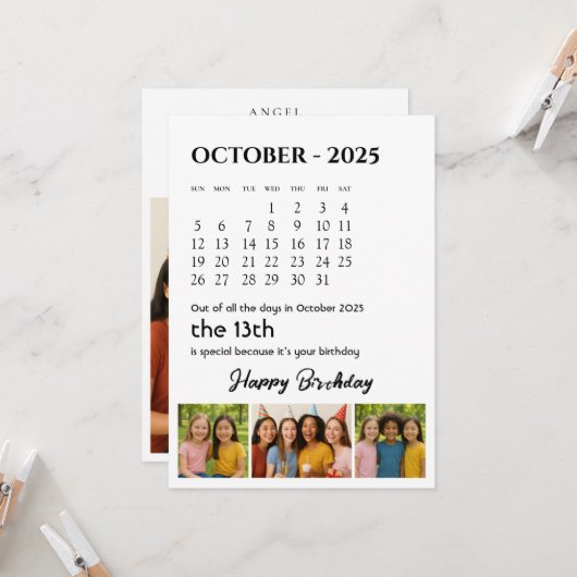 Custom Birthday Greeting Card カード (正面/裏面インサイチュ)