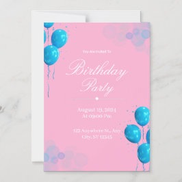 Custom Birthday Invitation Card マグネット招待状