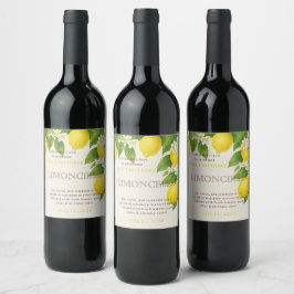 Custom Birthday Limoncello Bottle Label ワインラベル