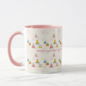 Custom Birthday Mug – Floating Cakes & Confetti マグカップ (左)