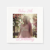 Custom Birthday Napkins with Photo - Personalized スタンダードカクテルナプキン (正面)