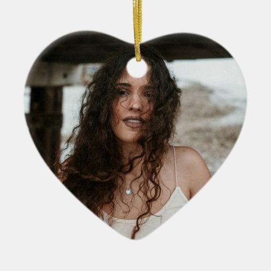 Custom Birthday Ornament with Photo & Message セラミックオーナメント (正面)