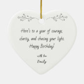 Custom Birthday Ornament with Photo & Message セラミックオーナメント (裏面)