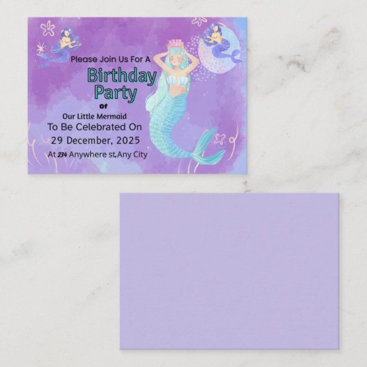Custom Birthday Party Invitation | Editable Templa ノートカード (正面/裏面)