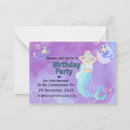 Custom Birthday Party Invitation | Editable Templa ノートカード (正面)