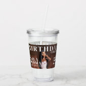 Custom Birthday Party Magazine Cover Cheers アクリルタンブラー (裏面)
