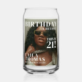 Custom Birthday Party Magazine Cover Cheers ガラス缶 (正面)