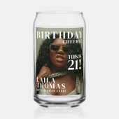 Custom Birthday Party Magazine Cover Cheers ガラス缶 (裏面)