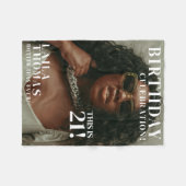 Custom Birthday Party Magazine Cover Cheers フリースブランケット (正面(横))