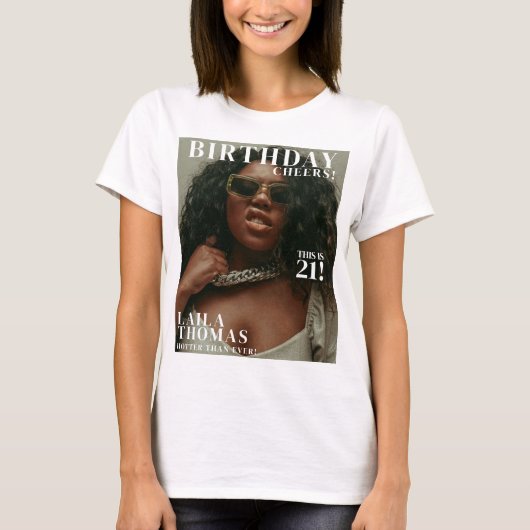 Custom Birthday Party Magazine Cover Cheers Tシャツ (正面)