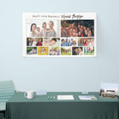 Custom Birthday Photo Collage Welcome Sign modern 横断幕 (トレードショー)