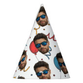 Custom Birthday, Photo, Face, Pattern, Party Decor パーティーハット (左)