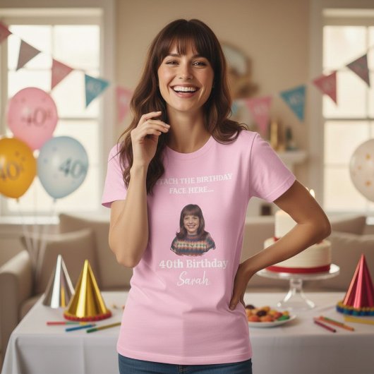 Custom Birthday Photo Shirt – Personalized Face Tシャツ