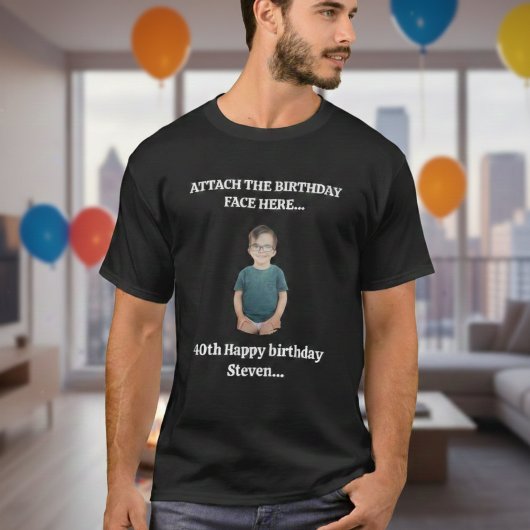 Custom Birthday Photo Shirt – Personalized Face Tシャツ
