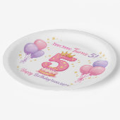 Custom Birthday Plates for Kids - 5th Birthday ペーパープレート (アングル)