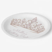 Custom Birthday Princess Blush Pink  ペーパープレート (アングル)