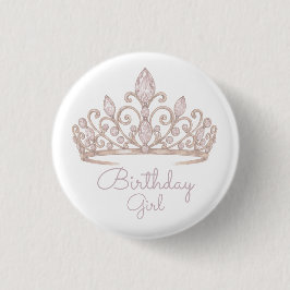 Custom Birthday Princess Blush Pink Badge 缶バッジ