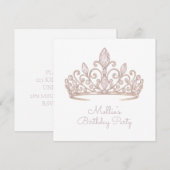 Custom Birthday Princess Blush Pink Invitations 招待状 (正面/裏面)