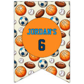 Custom Birthday Sports Theme バンティングフラッグ (第2の旗)